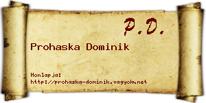 Prohaska Dominik névjegykártya